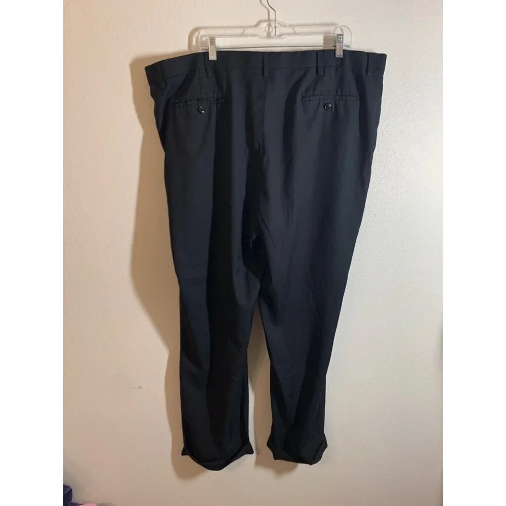 Roundtree & Yorke Travel Smart Big & Tall Mens Pants Size 44x30 Black #4-AC3
